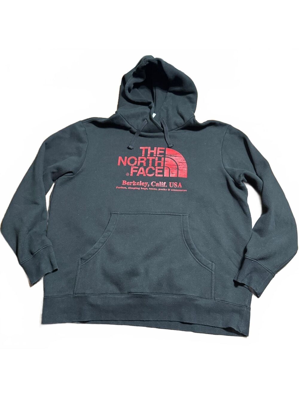 THE NORTH FACE Mens Fleece Hoodie XL Black Berkeley Calif Heritage Pullover